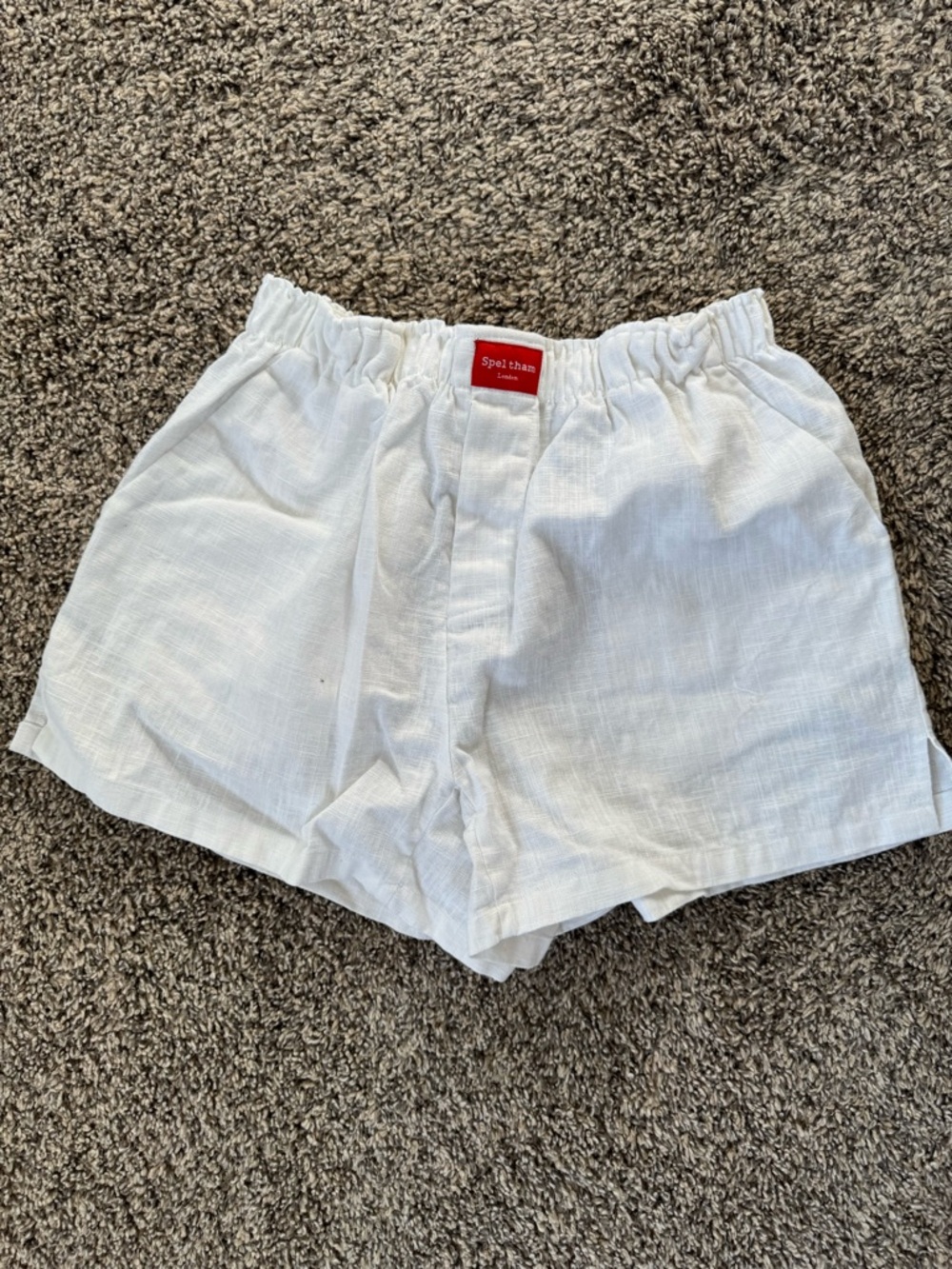 Speltham London White Linen Shorts